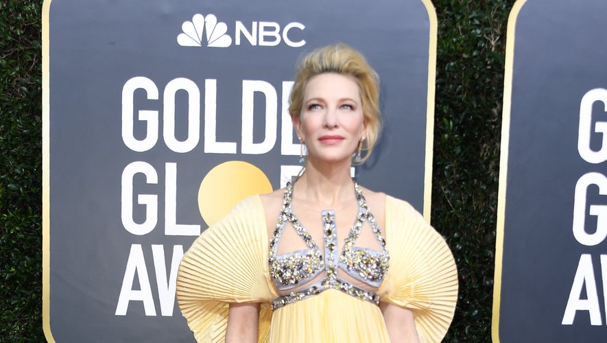 Cate Blanchett était magnifique dans cette robe jaune pastel imaginée par Mary Katrantzou. Beverly Hills, le 5 janvier 2020.