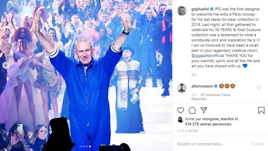 De nombreux mannequins et collaborateurs, dont Gigi Hadid, ont rendu hommage au grand couturier après son dernier show haute couture organisé à Paris mercredi.