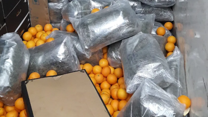 Le cannabis caché dans des cagettes d'oranges n'a pas échappé aux douaniers. 