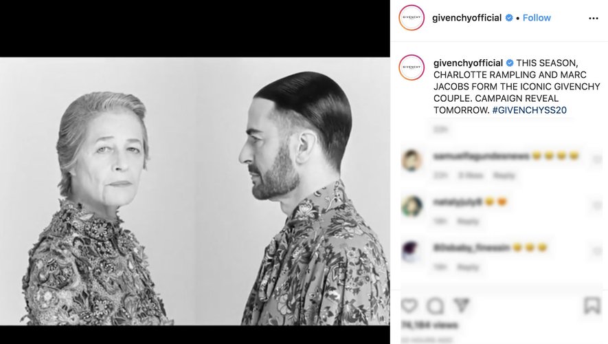 Le compte Instagram officiel de Givenchy
