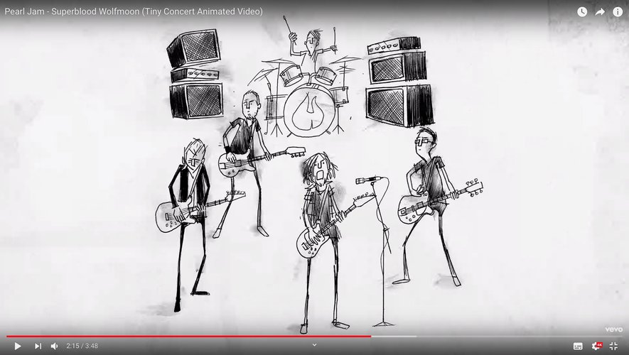 Pearl Jam a collaboré avec TinyConcert sur le clip du single, "Superblood Wolfmoon".