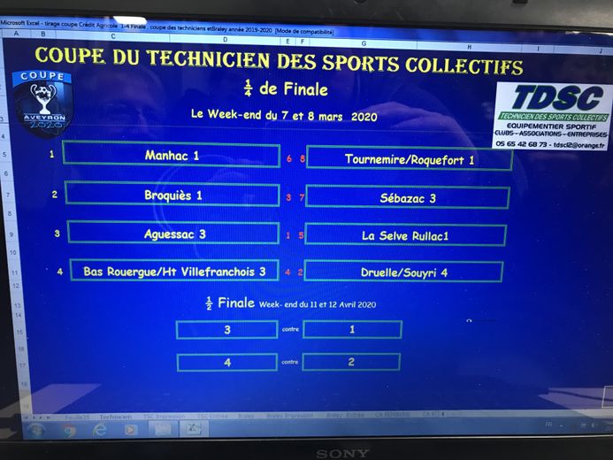 Quart de finale de la coupe du technicien des sports collectifs.