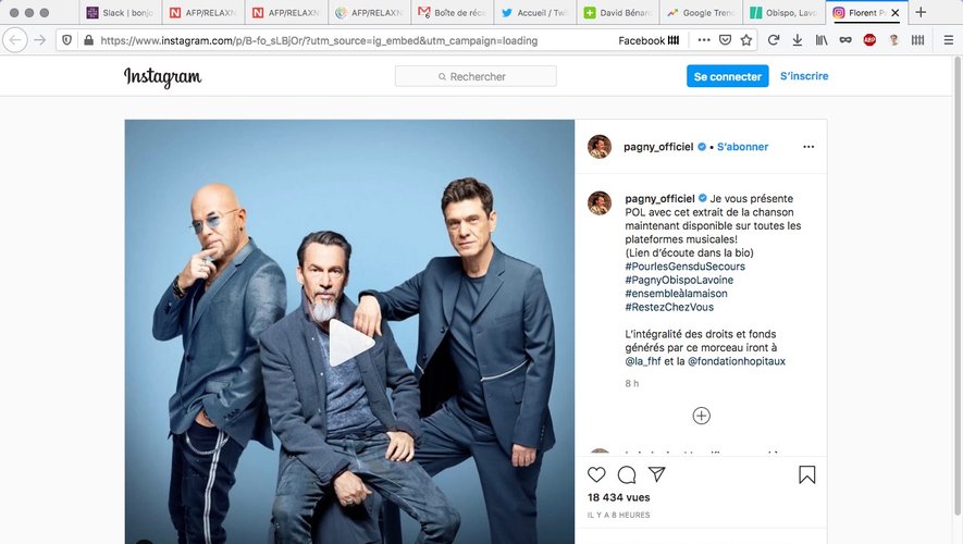 Florent Pagny a mis en ligne sur son compte Instagram un extrait de la chanson "Les gens du secours".