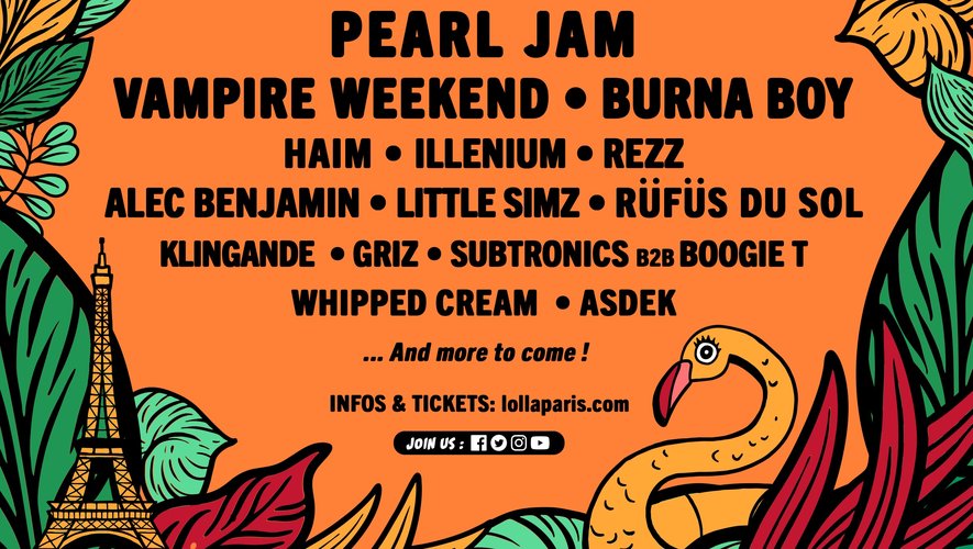 Le festival parisien Lollapalooza a annulé son édition 2020, prévue les 18 et 19 juillet
