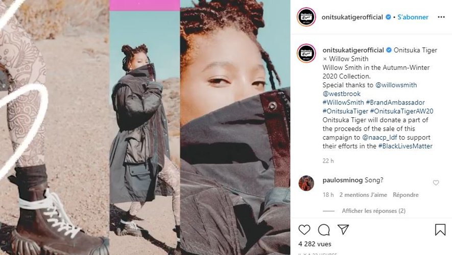 Willow Smith apparaît dans la campagne automne-hiver 2020 d'Onitsuka Tiger.