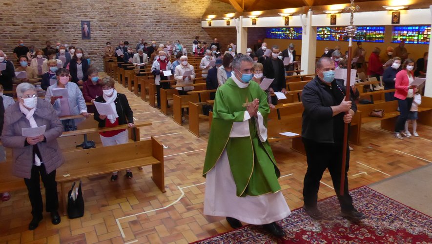 Le père Christophe Batut dimanche dernier en l’église Saint-Jean à La Primaube.