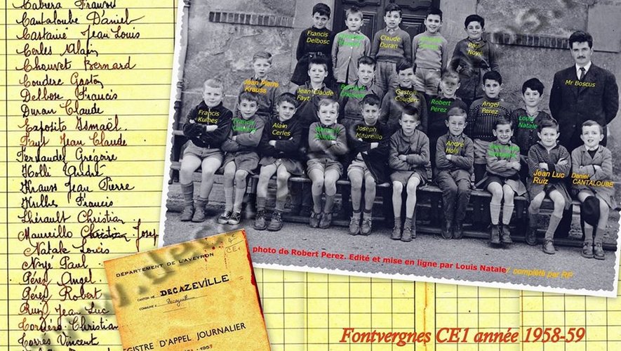 La classe de CE1 1958-59 avec Robert Boscus. Collection Decazeville-Photos.fr