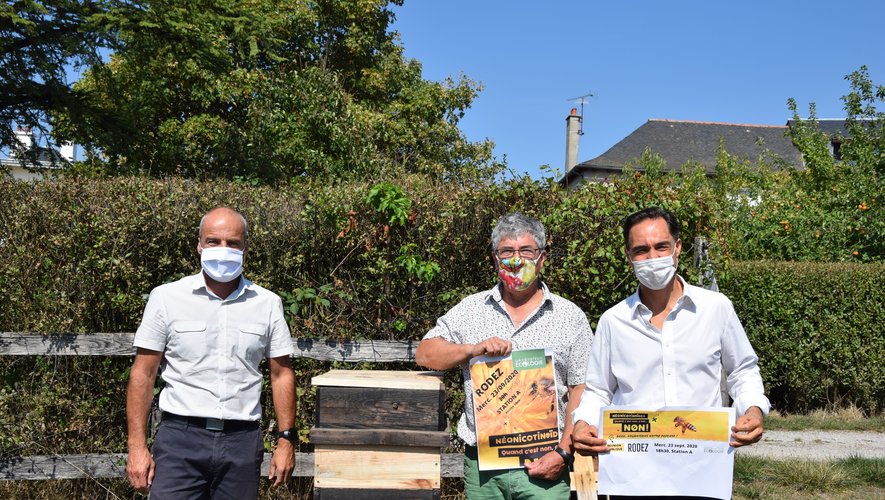 William Fraysse, Alain Rauna et Frédéric Haméon coorganisent l’événement avec des apiculteurs et Station A.