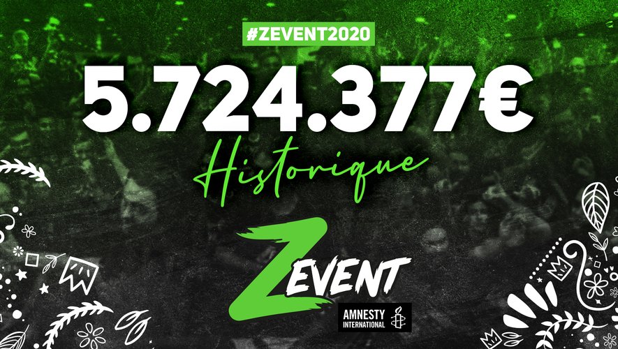 Cette année, "Z Event" récolte plus de 5,7 millions d'euros en faveur d'Amnesty International.