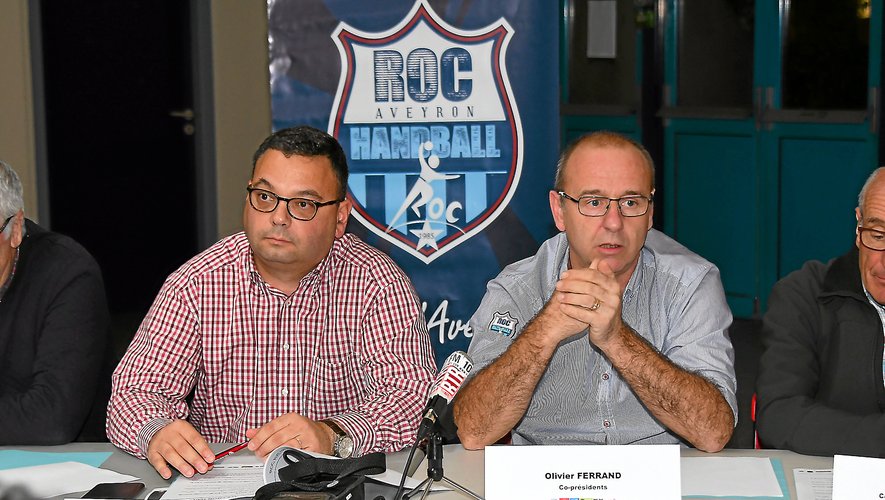 A gauche, le président du Roc handball, Benoît Courtin.