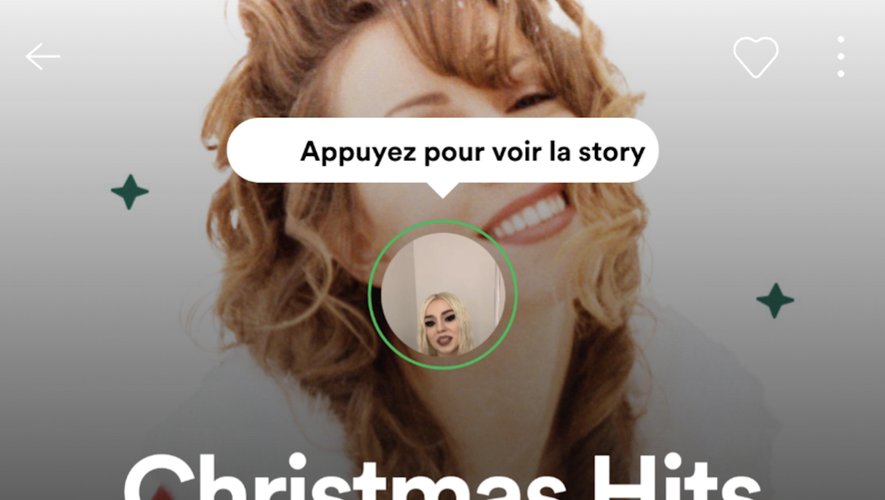 Spotify inaugure ses "stories" depuis sa playlist de saison, "Christmas Hits".