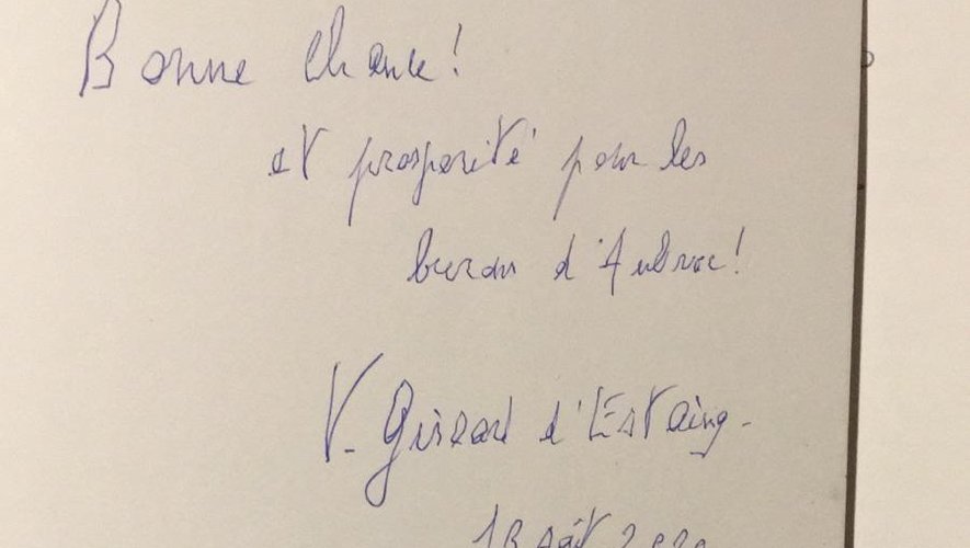 Un message de Valéry Giscard d'Estaing aux quatre frères Gosset.