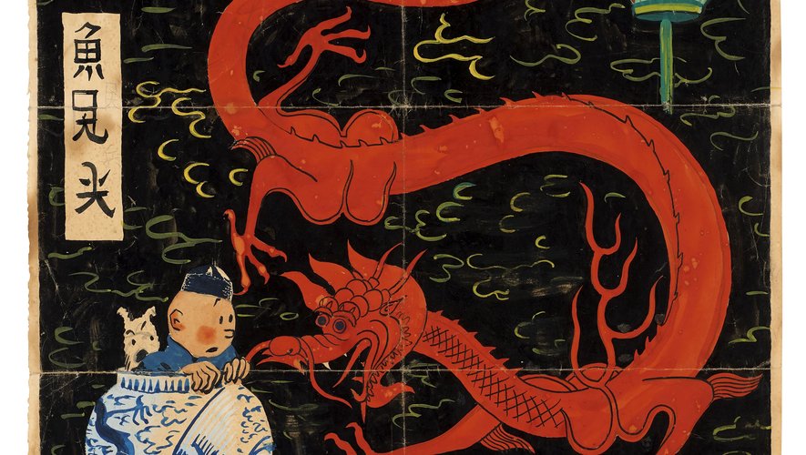 Artcurial met aux enchères jeudi le génial dessin créé par Hergé en 1936 pour la couverture du "Lotus bleu", une "pièce exceptionnelle" à l'histoire mystérieuse, estimée à plus de deux millions d'euros.