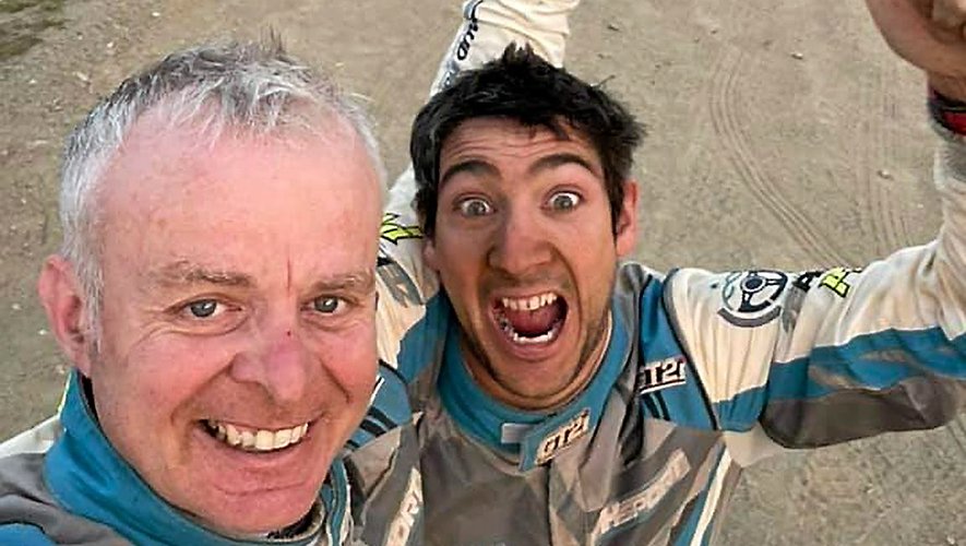 Lionel Baud (à gauche) et Loïc Minaudier pouvaient laisser éclater leur joie à l’arrivée de ce Dakar.