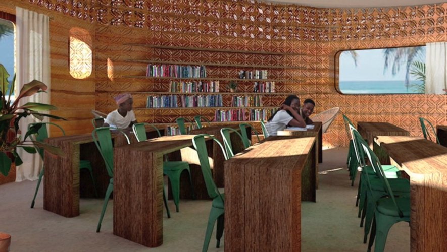 Fermes verticales, murs imprimés en 3D... L'ouverture de cette école d'un nouveau genre est prévue pour l'été 2021-2022 à Madagascar.