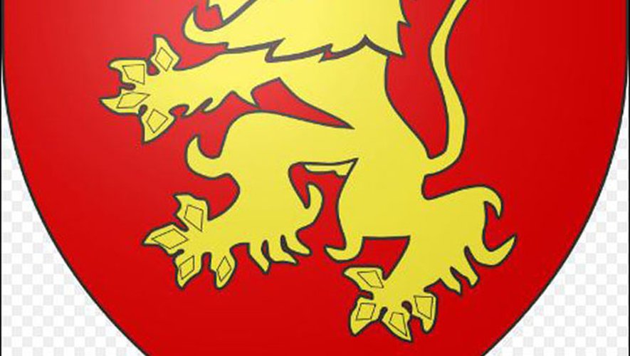 Blason de la famille de Landorre (comtes du Rouergue de la première race) "De gueules, au lion d’or".