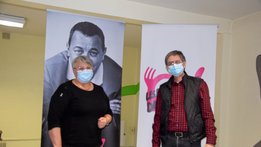 Sabine Renaud et Claude Jouve lancent un appel à la solidarité au nom des Restos du Coeur pour la collecte en Aveyron.