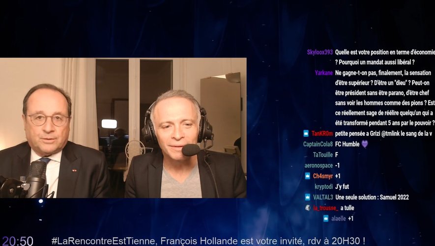 Samuel Etienne recevait chez lui François Hollande pour son émission Twitch "La rencontre est tienne".