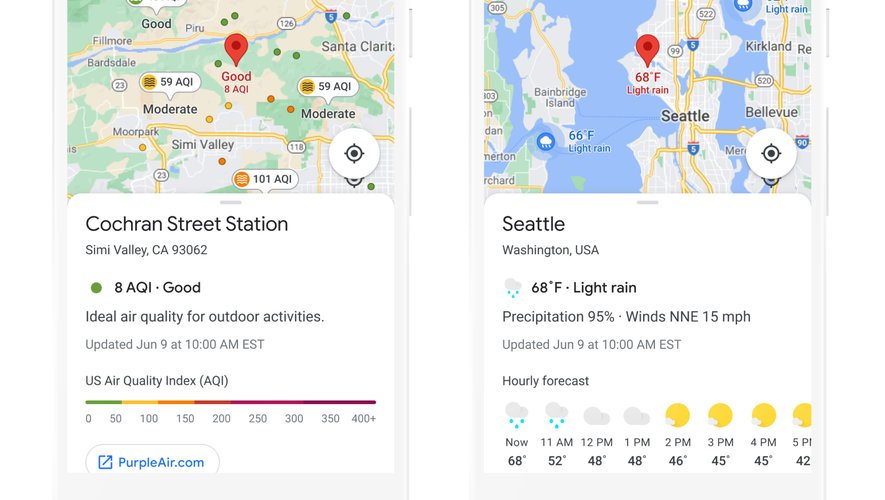 Google Maps va bientôt lancer de nouveaux filtres relatifs à la qualité de l'air et à la météo.