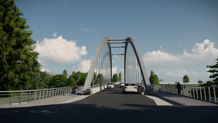 Aperçu du nouveau pont. Voici un aperçu de la physionomie du nouveau pont à Port-d’Agrès. / Photo projection CD (Conseil départemental).