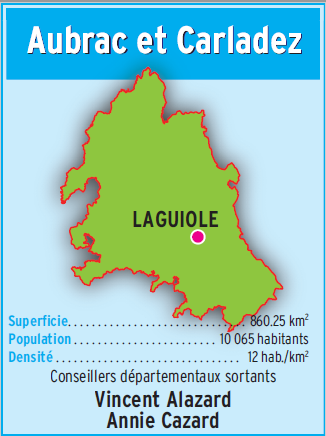 Le canton Aubrac et Carladez.
