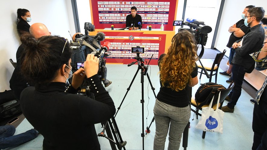 Enzo Zidane, en conférence de presse ce mercredi 30 juin au stade Paul-Lignon de Rodez.