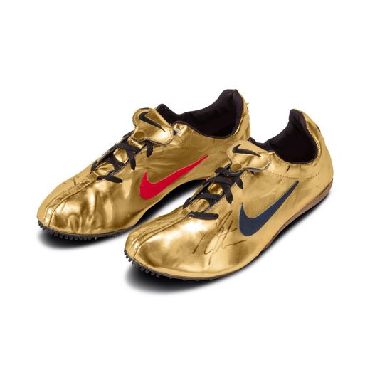 Les Nike dorées de Michael Johnson sont proposées à la vente chez Sotheby's.