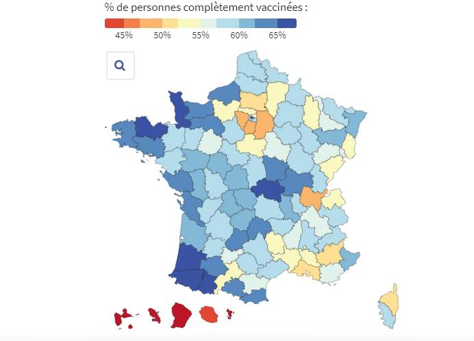 La carte interactive proposée par BFMTV se présente ainsi
