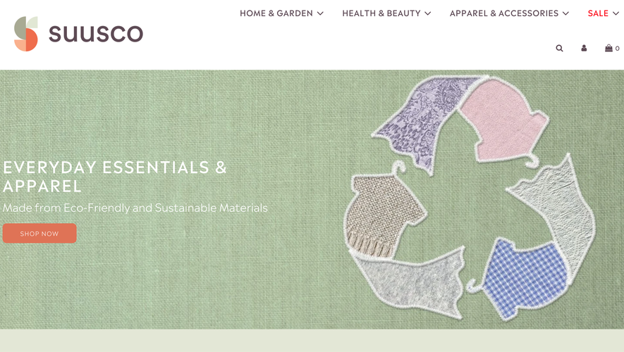 Screenshot du site de la marque Suusco.
