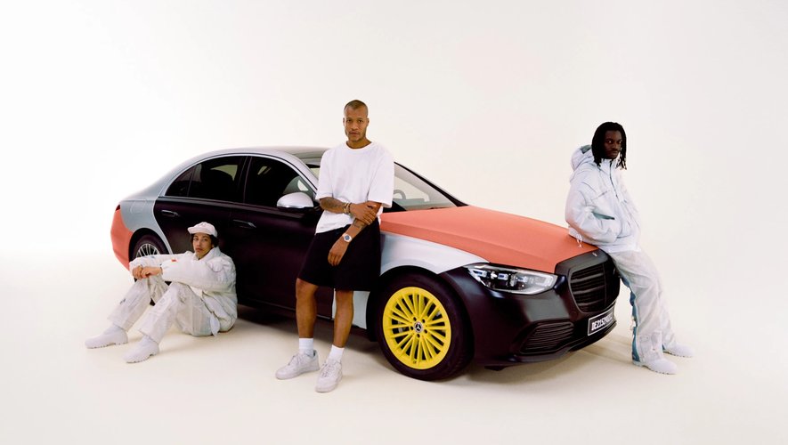 Heron Preston a réalisé avec l'aide de Mercedes une collection de vêtements conçus à partir d'airbags recyclés.