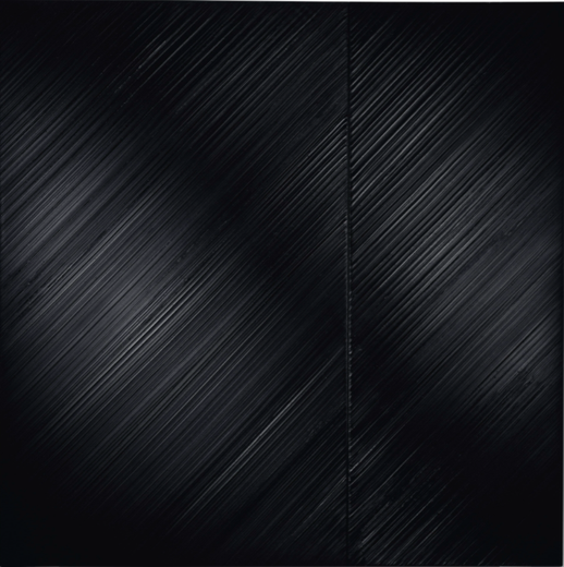 "Peinture 222 x 222 25 mars 1990" de Pierre Soulages.