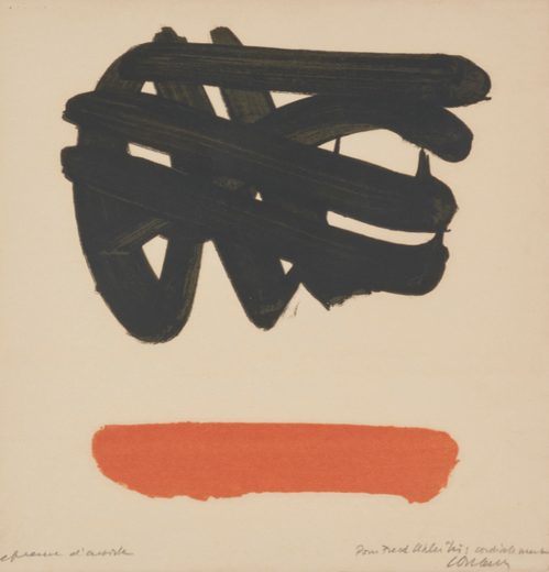 Lithographie de Pierre Soulages, 1979.