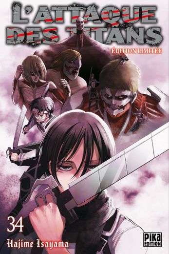 L'édition limitée du tome 34 de "L'Attaque des Titans" de Hajime Isayama s'empare de la première place du classement de ventes de livres Edistat.