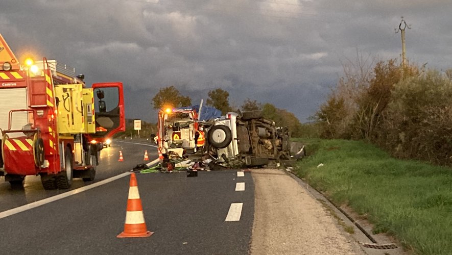Une collision entre un camion et un 4x4 a eu lieu sur la RD911, au niveau de Pont-de-Salars, vendredi soir.