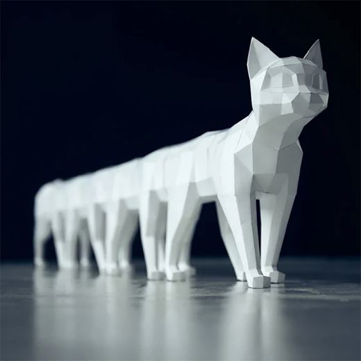 Indie Cat, c'est une sculpture en trois dimensions et en papier que l'on peut tous reproduire chez soi !