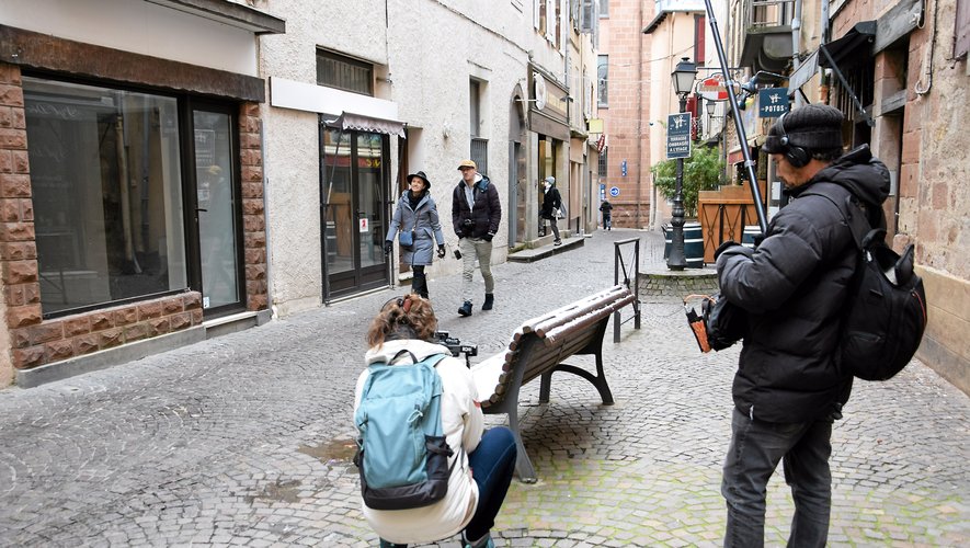 L’équipe du tournage dans les rues de l’hyper-centre.