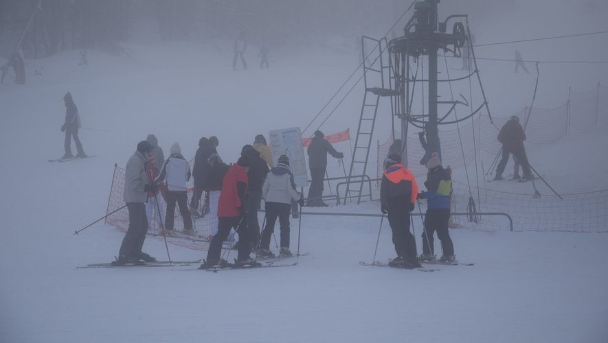 Un brouillard dense... mais des conditions d’enneigement très bonnes, avec entre 55 et 80cm de neige en haut des pistes.