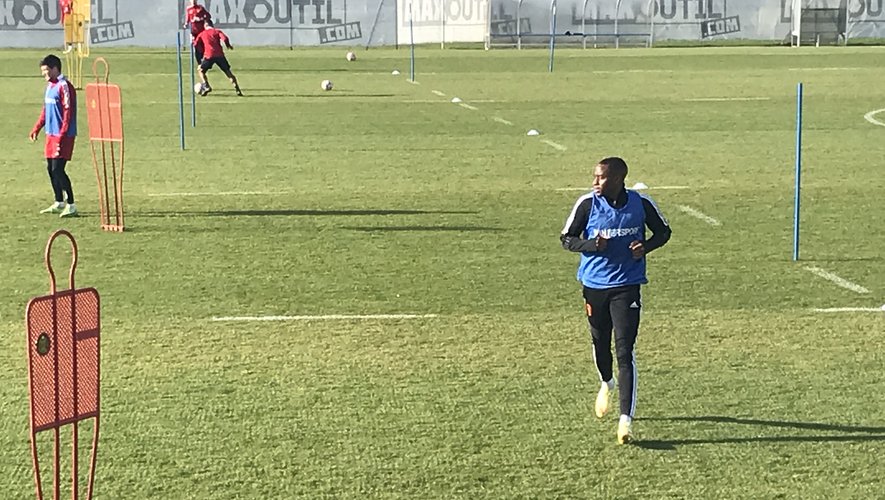 Namakoro Diallo ce lundi matin lors de l'entraînement du Raf à Vabre.