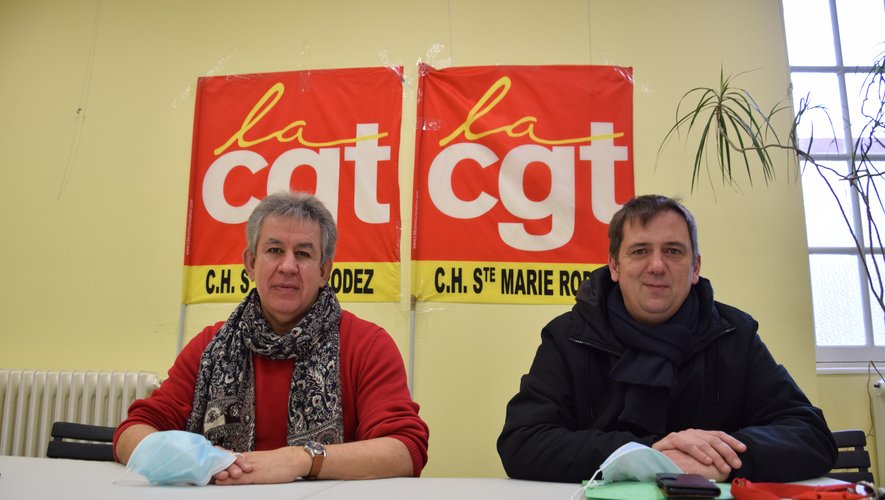 Francis Cunnac et Grégory Poczernin, responsables CGT à Saint-Marie appellent à la mobilisation. 