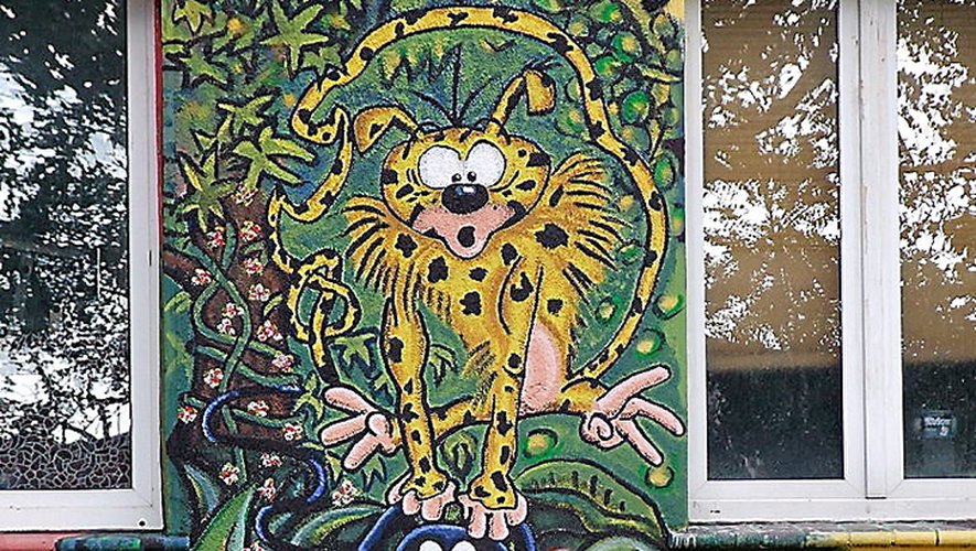 Le Marsupilami, en street art  à Dusseldorf, fait la joie  des amateurs de dessins !