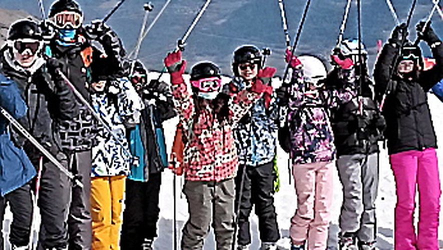 Les participants à ce séjour à la neige à Saint-Lary.