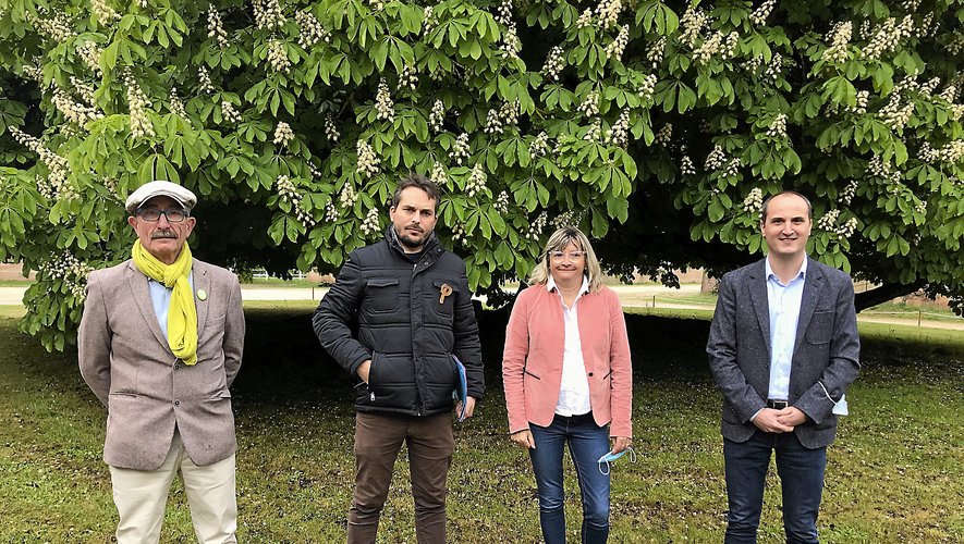 L’union de la gauche du temps du « Printemps aveyronnais » pour les élections départementales 2021 avec Laurent Renaudin (EELV), Guilhem Sérieys (LFI), Corinne Compan (PCF) et Bertrand Cavalerie (PS).