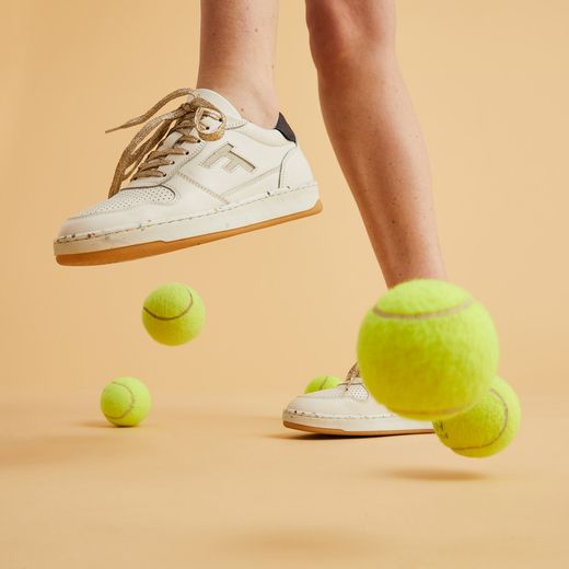 Les nouvelles sneakers de Faguo sont dotées d'une semelle confectionnée à partir de balles de tennis recyclées.