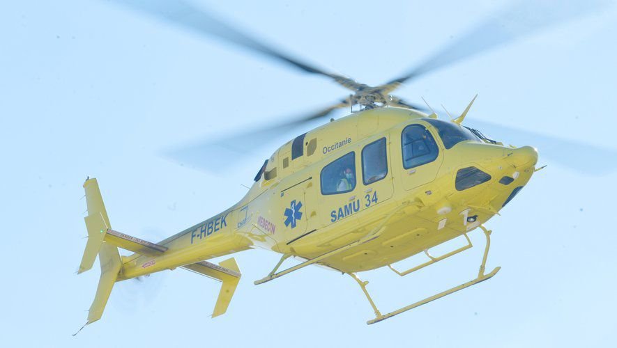 La victime a été transportée par l'hélicoptère du Samu au CHU Lapeyronie de Montpellier.