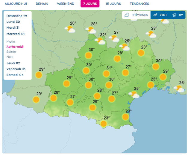 Il fera surtout chaud dans le centre et le nord de l'Occitanie, mercredi 1er juin.