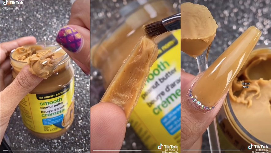 Sur TikTok, la nail artist @ilysmnails fait le buzz avec ses faux ongles au beurre de cacahuètes.