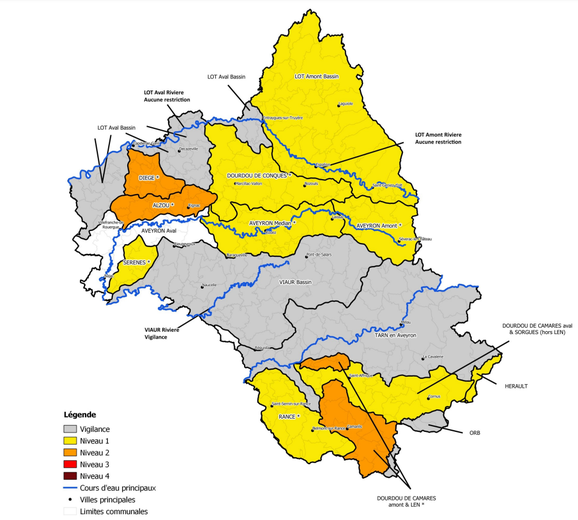 Voici la carte des niveaux d'alerte, pour y voir plus clair.