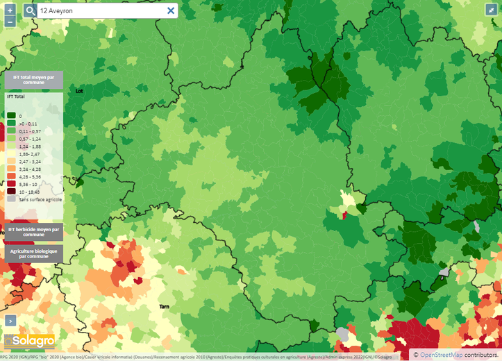 L'Aveyron est au vert... Sauf la commune de Paulhe, près de Millau.
