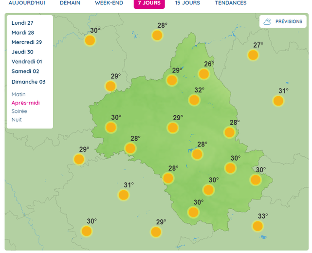 Les grosses chaleurs pourraient revenir samedi et dimanche.