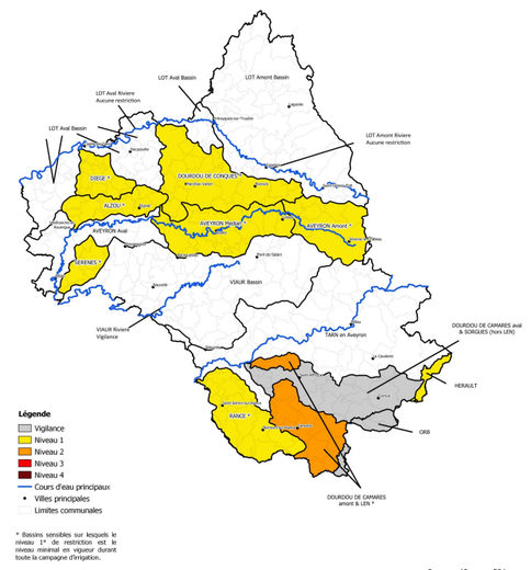 Le niveau de vigilance s'est abaissé en Aveyron, grâce aux dernières pluies.
